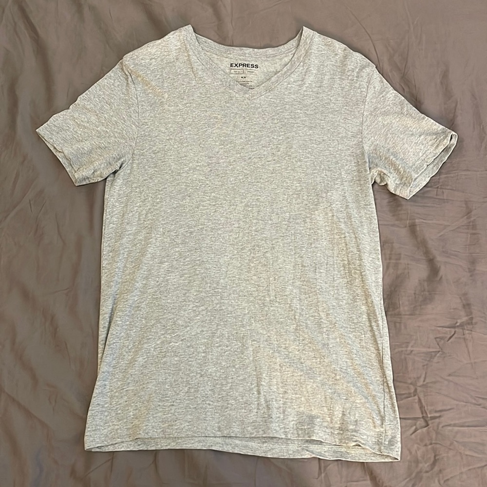 Grey v neck shirt